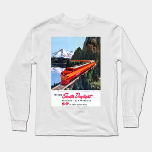 Shasta Daylight Portland - San Francisco Streamliner Train 1950 Long Sleeve T-Shirt